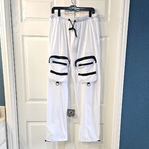 NWT Men's American Stitch White & Black Elastic Waist Utility Pants L & XL